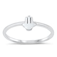 thumbnail image 1 of All in Stock Sterling Silver Plain Mini Hamsa Hand Ring Size 5, 1 of 3