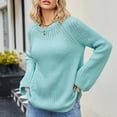 thumbnail image 6 of Amidoa Blue Womens Sweaters and Cardigans Long Sleeve Crochet Plus Size Long Fall Solid Sweaters Cardigans for Women XL, 6 of 7