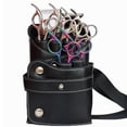 thumbnail image 5 of Soidarity Estilista bolsillos peinetas bolsa moda PVC negro cinturón ajustable riñonera peluquero bolsa titular salón peluquería Cuidado del cabello, 5 of 5