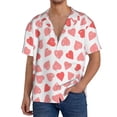 thumbnail image 3 of Wukai Pink Hearts1 Men's Casual Short-Sleeve Button Down Shirt - Lightweight Summer Dress Shirt for Daily Wear-4X-Large, 3 of 7