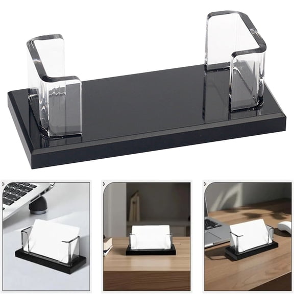 Acrylic Business Card Holder for Desk 1 Slot Clear Horizontal Business Card Stand for Men & Women Desktop Name Card Display Stand Card Organizer for Office Home Exhibition