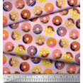 thumbnail image 2 of Soimoi Polyester Crepe Fabric Donuts Food Printed Craft Fabric by The Yard 42 Inch Wide, 2 of 5