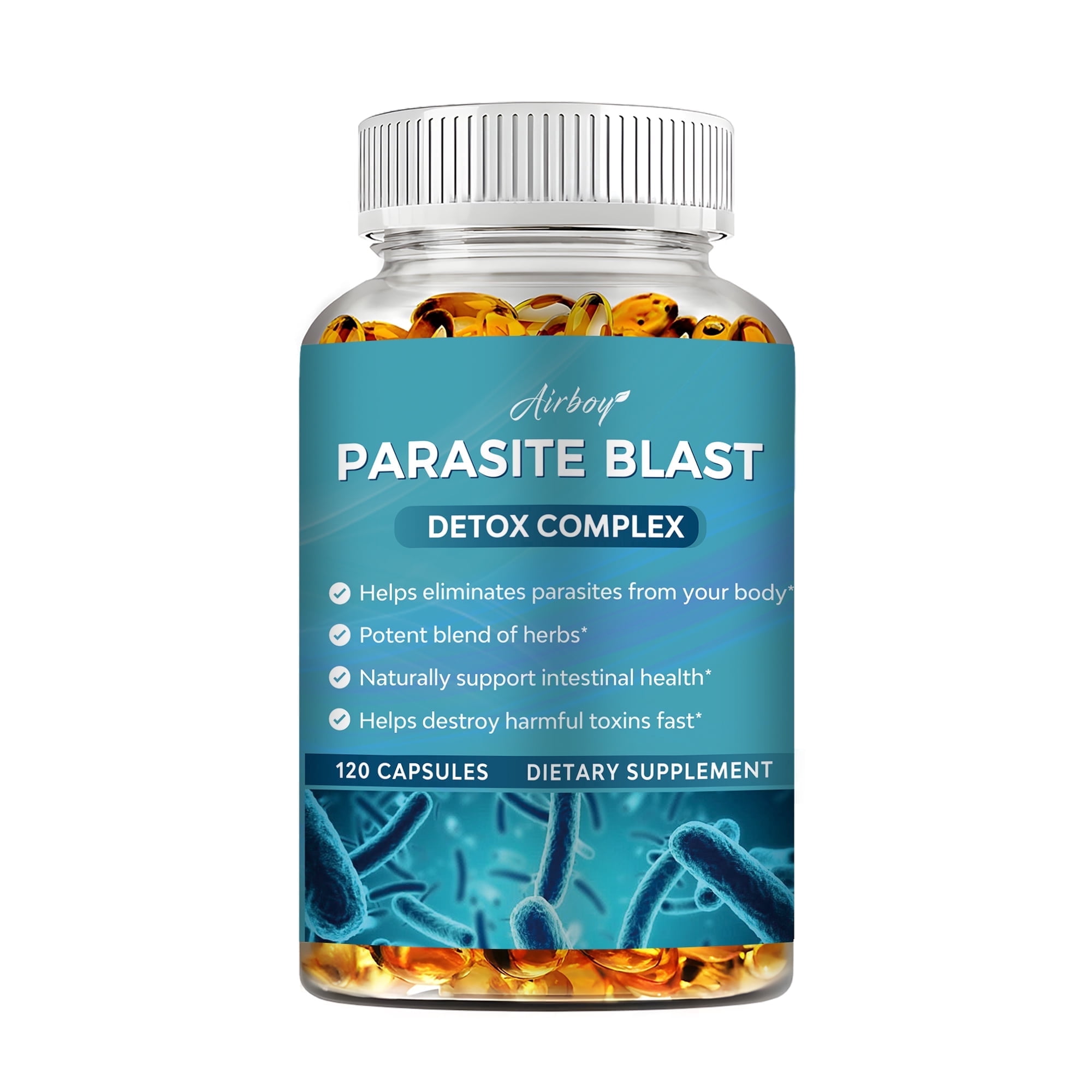 Parasite Blast Detox Complex Capsules - Promotes Intestinal Cleansing - with Wormwood, Black Walnut, Cloves - Parasite Elimination - 120 Capsules