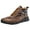 Brown, variant on LASUDRAA Mens Leather Shoes Ankle Boots Slip On Lightweight Loafers Mid top Walking Driving Shoes