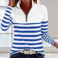 thumbnail image 2 of LIaqionyy Womens Tops Long Sleeve Shirts Quarter Zip Collared Pullover V Neck Casual Fall Business Clothes, 2 of 5