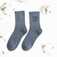 thumbnail image 3 of GZWYHT Ankle Socks,Crew Socks Women's Cute Embroidery Socks Tube Socks Thick Warm Terry Socks Fuzzy Socks,Dress Socks,Cute Socks Blue, 3 of 4