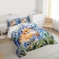 thumbnail image 3 of Homewish Wild Fox Queen Comforter Set,Jungle Animal Bedding Sets,Rustic Flower Lavender Bedding Comforter Set For Girls Teens,Super Cozy Room Decor Reversible,3 Pieces, 3 of 8