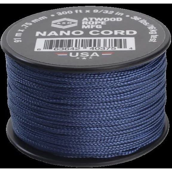US Ropes Atwood .75mm x 300' Nano Cord Paracord Made in The USA (Navy)