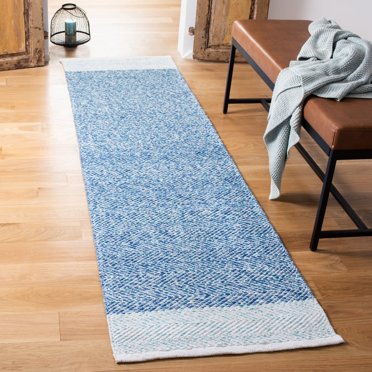 SAFAVIEH Nantucket Adria Geometric Chevron Area Rug, Ivory/Blue, 8' x 10'