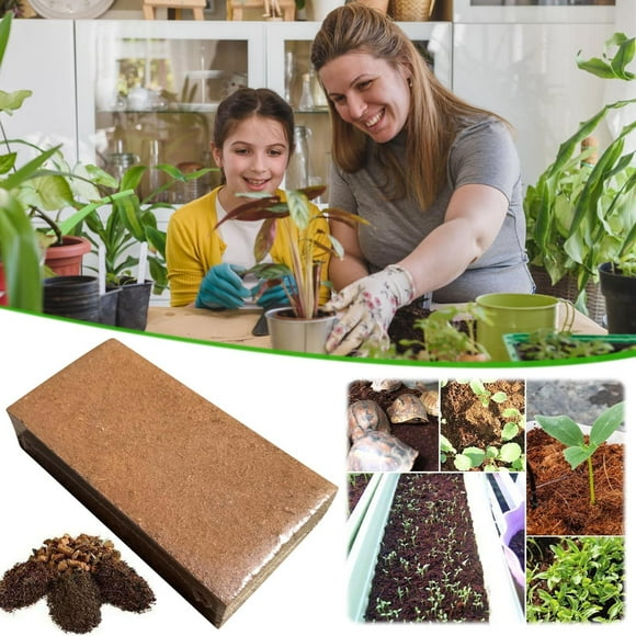 Qaailabf Coconut Coir Brick Nutrient | Compressed Substrate for Flowering Vegetables Succulents | Natural Organic Soil Expander | Water Retaining Breathable Cultivation Medium | 5-7L Expansion | 1