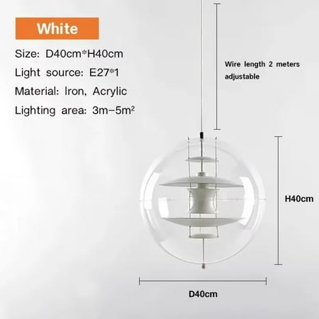 

LXJNGSJ Modern Nordic Danish Acrylic Designer Planet Lamps - Elegant Restaurant Kitchen Decorative Lighting Fixtures - Stylish Chandelier Pendant Light for a Contemporary Look