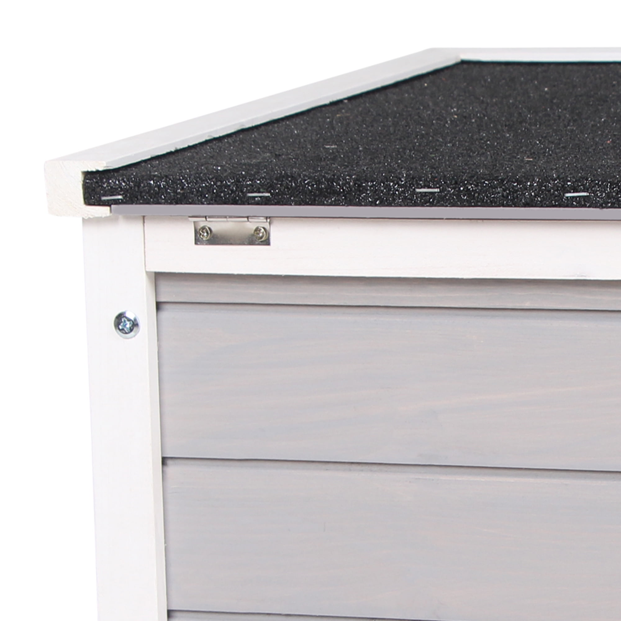 CoSoTower Small Wooden Rabbit Hutch, Bunny/Guinea Pig Cage, with Openable & Waterproof Roof, Gray