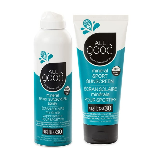 Spray y loción Sunscreen All Good Sport Face & Body 30 SPF