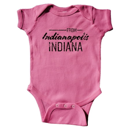 

Inktastic From Indianapolis Indiana in Black Distressed Text Gift Baby Boy or Baby Girl Bodysuit