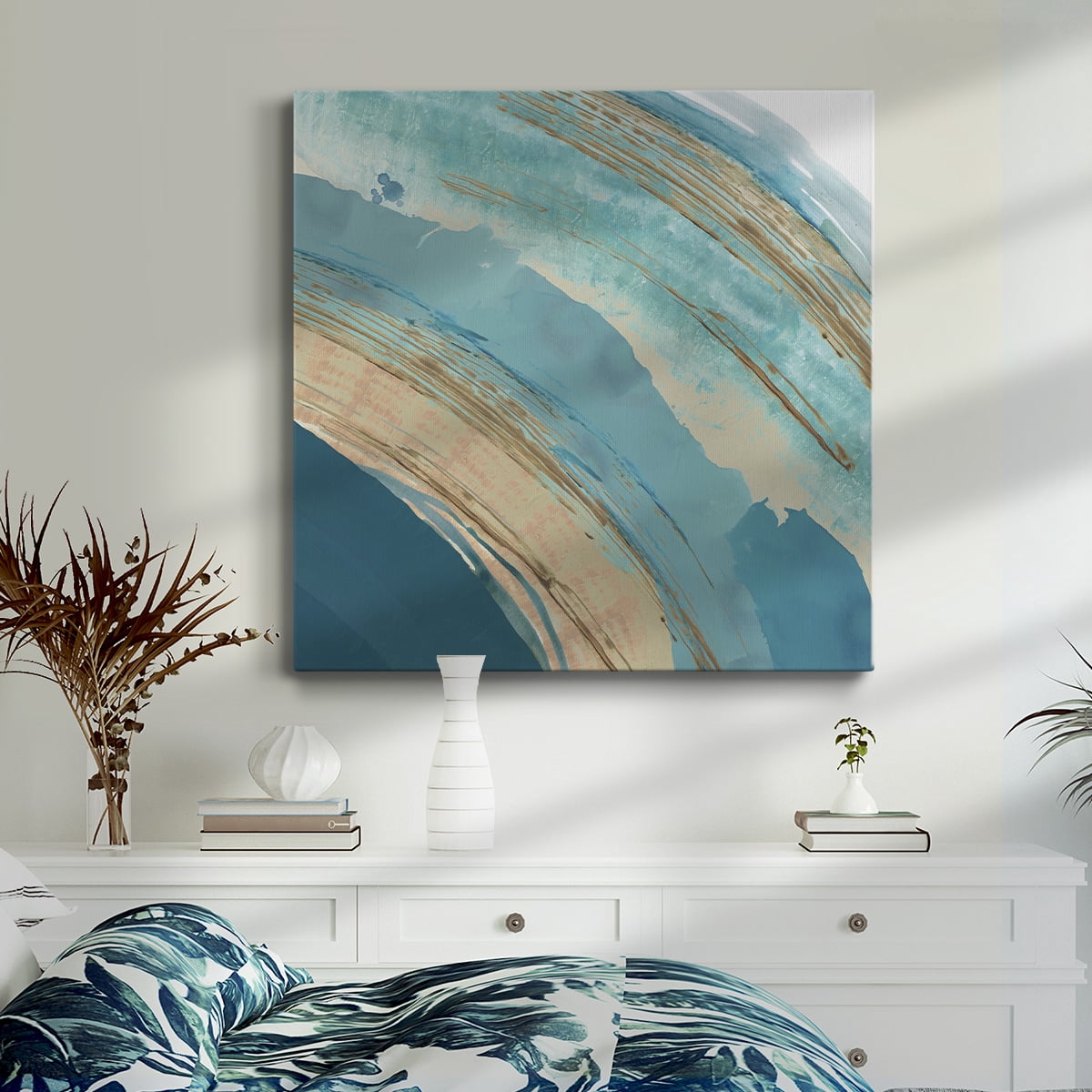 Wexford Home Making Blue Waves III-Premium Gallery Wrapped Canvas, 40" x 40" - Ready to Hang