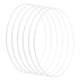 thumbnail image 1 of Unique Bargains 16 Inch Round Dream Catcher Rings, 6 Pcs Metal Christmas Macrame Wreath Floral Ring Hoop, White, 1 of 7