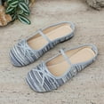 thumbnail image 5 of THDHVS Casual Shoes for Women,Womens Dress Shoes,Women's Fashion Casual Striped Mesh Closed-Toe Round-Toe Versatile Low-Cut Muffins Slippers Blue, 5 of 10