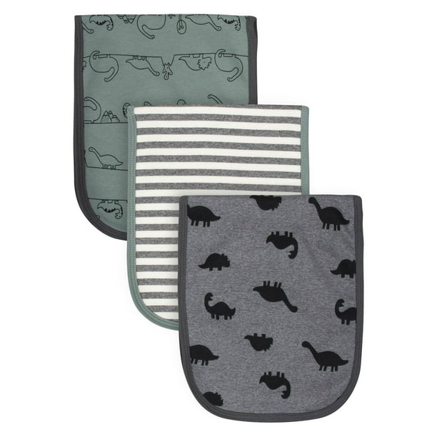 Gerber Organic Cotton Interlock Terry Burp Cloths, 3pk (Baby Boy