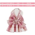 thumbnail image 2 of Vestido de perro a cuadros Pajarita Arnés Correa Conjunto para perros pequeños Gatos Niña Lindo Princesa Vestidos para perros Primavera Verano Ropa de conejo Trajes para mascotas XS, 2 of 5