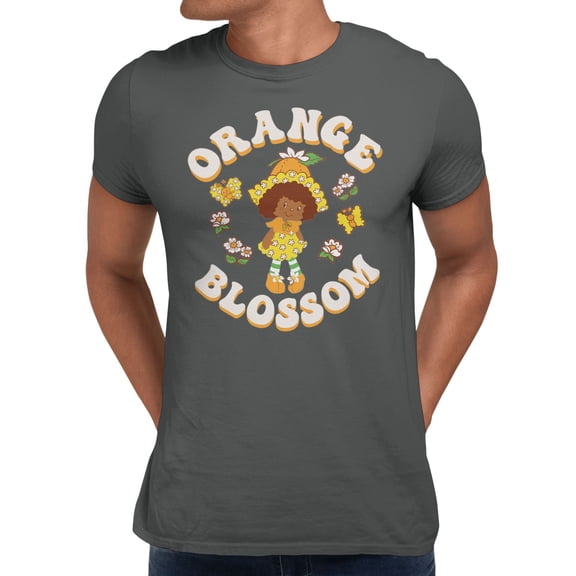 Strawberry Shortcake Orange Blossom Vintage Floral Men's T Shirt (Charcoal, S-XXXL)