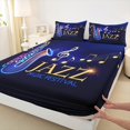 thumbnail image 3 of Feelyou Vintage Jazz Queen Sheet Sets, Music Festival Flat Sheet, Musical Note Queen Fitted Sheet, Microfiber Room Decoration, 4-Piece, 3 of 7