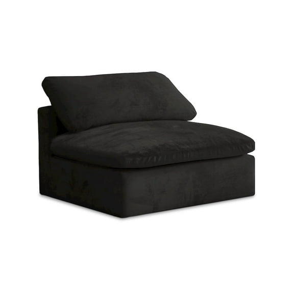 Meridian Furniture Cozy Black Velvet Modular Armless Chair