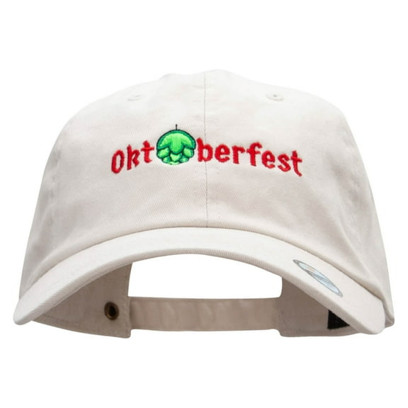 Oktoberfest Hops Embroidered Washed Cap - Beige OSFM