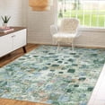 thumbnail image 4 of Moynesa 4'x6' Abstract Area Rugs, Washable Rug for Bedroom Ultra-Thin Non Slip Boho Living Room Rugs, Stain Resistant Indoor Non-Shedding Throw Carpet for Entryway Kitchen Office,Green, 4 of 8