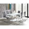 thumbnail image 2 of Brooklyn Rectangular Dining Table White High Gloss and Chrome, 2 of 6