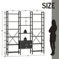 thumbnail image 4 of 70"W x 78"H 6 Tiers Etagere Bookcase with Storage Cabinet, 3-Column Bookshelf with 16 Open Shelves for Living Room Bedroom Home Office Black, 4 of 7