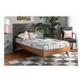 thumbnail image 2 of Baxton Studio Linn Mid-Century Modern Dark Grey Fabric Upholstered and Walnut Brown Finished Wood Twin Size Platform Bed, 2 of 21