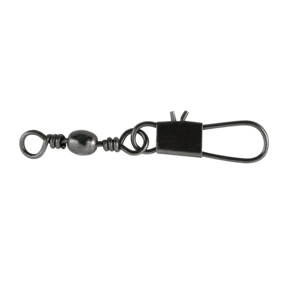 Tsunami Barrel Swivel with Interlock Snap Size 10 – Black, 12 Count