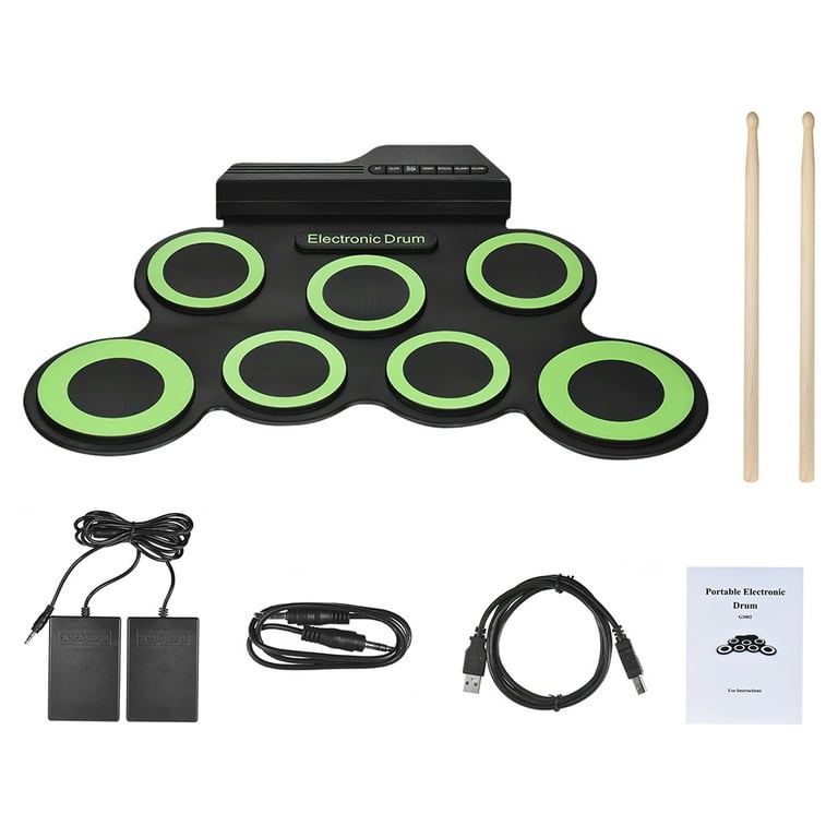 ammoon Compact Size Portable Digital Electronic Roll Up Drum Kit 7