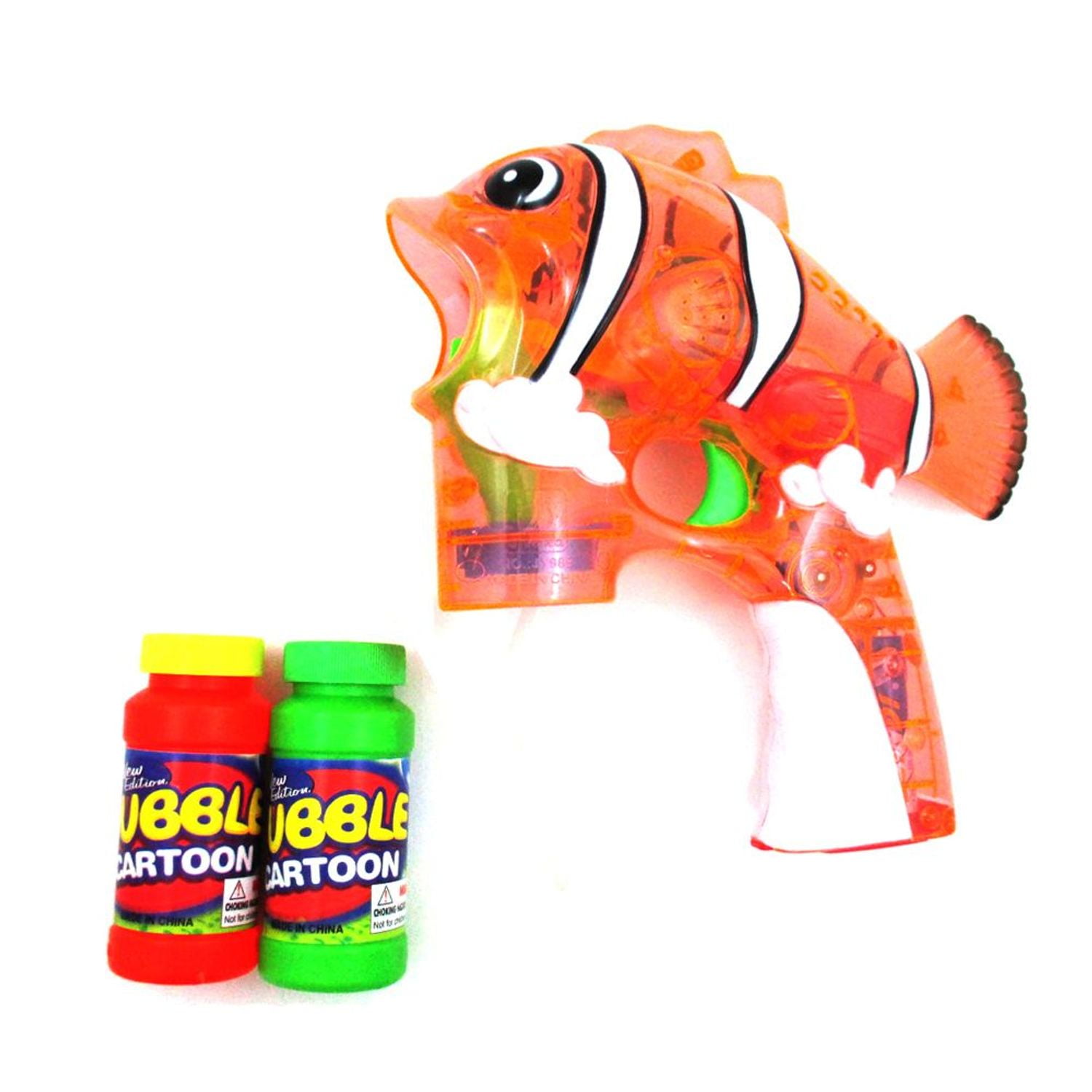 Fish Flash Toy Bubble Gun Shooter (Clear Orange)