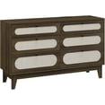 thumbnail image 6 of Senfot 6 Chests of Drawers Storage for Bedroom, Rattan Drawer Dresser, with USB Ports and Outlets, Rattan Storage Dresser for Living Room,Brown, 6 of 8