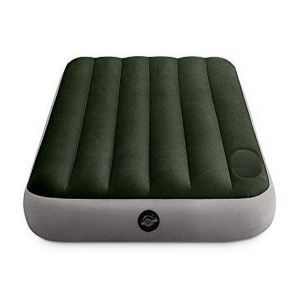 Colchón de aire Intex 64761E Dura-Beam Standard Downy: Fiber-Tech – Tamaño doble – Bomba de pie incorporada – Altura de la cama de 10 pulgadas – Capacidad de peso de 300 lb