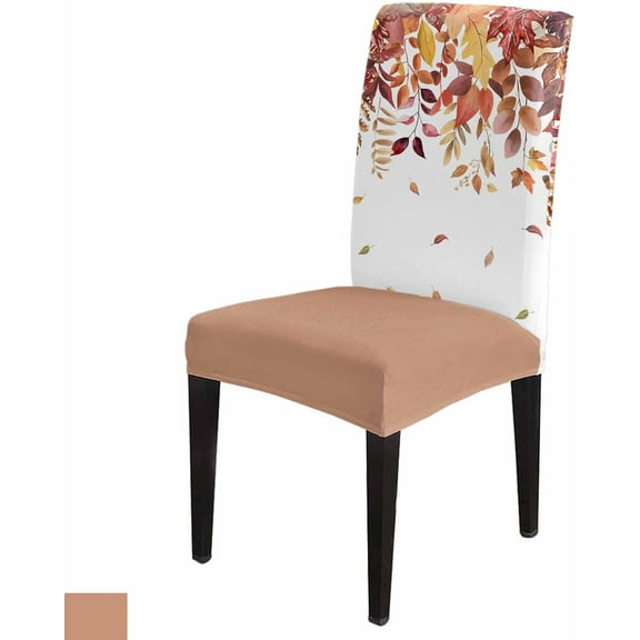 Fall Leaf Dining Room Chair Covers Set of 8, Maple Leaf Autumn Plant Vintage Stretch Chair Slipcovers Removable Washable Seat Cover Chair Protectors for Kitchen Home, Hotel Banquet