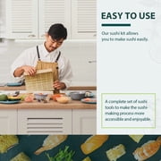 Soeos Beginner Sushi Making Kit, 10 Piece Bamboo Sushi Kit with 2 Bamboo Rolling Mats, 5 Pairs Chopsticks, Paddle, and Spreader