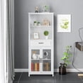 thumbnail image 2 of Ktaxon Bookcase with Doors, 2 Height Adjustable Book Shelving, Display Bookcase with Double Doors, Ideal for Home Bedroom, Living Room, Office, Library with Doors, White Finish (White), 2 of 12