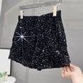 thumbnail image 5 of Women's Sequin Bermuda Shorts 2026 Summer Embroidered Print Slim Fit Hot Pants with Pockets Trendy Casual Stretch Workout Beach Shorts, 5 of 5