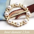 thumbnail image 3 of 1 Pcs T-shirt Clips Metal Scarf Clips Ring, Fashion Alloy Pearl Rhinestone Clip Buckle Round Shirt Silk Scarf Tie Clothes Corner Knotted Button for Women Girls Decorative Accessories, 3 of 7