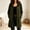 Dark Green, variant on Women’s Hooded Suede Coat, Casual Drawstring Mid‑Length Button Down Fall Winter Trench Coat Jacket