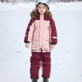 thumbnail image 5 of yocbz Kids Snow Romper Toddler Snow Suits Boys Girls Hooded Jacket & Ski Bib Pants Set Baby Snowsuit Coat Infant Winter Jumpsuit Pink,Size for 6-7 Years, 5 of 9