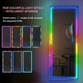 LVSOMT 47"x16" Full Length LED Mirror with RGB Lights, WallMounted