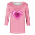 thumbnail image 5 of VKOYWKM Valentine's Day Heart Shirts for Women Cute Graphic Tees Tops 3/4 Sleeve Casual Spring Clothes Loose Fit Crew Neck Valentine Shirt, 5 of 6