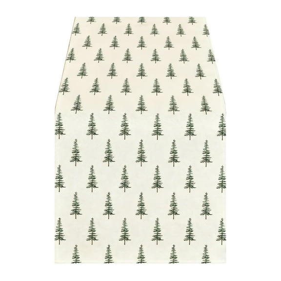 Chanana Pine Trees Snowflake Merry Christmas Table Runner, Winter Xmas Holiday Kitchen Christmas Trees Snowflake Dining Table Decoration for Home Party Decor 13x72 Inch