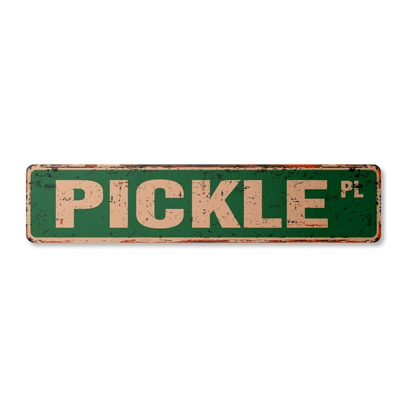 PICKLE Vintage Plastic Street Sign dill lover kosher pickled spear | Indoor/Outdoor |  24" Wide