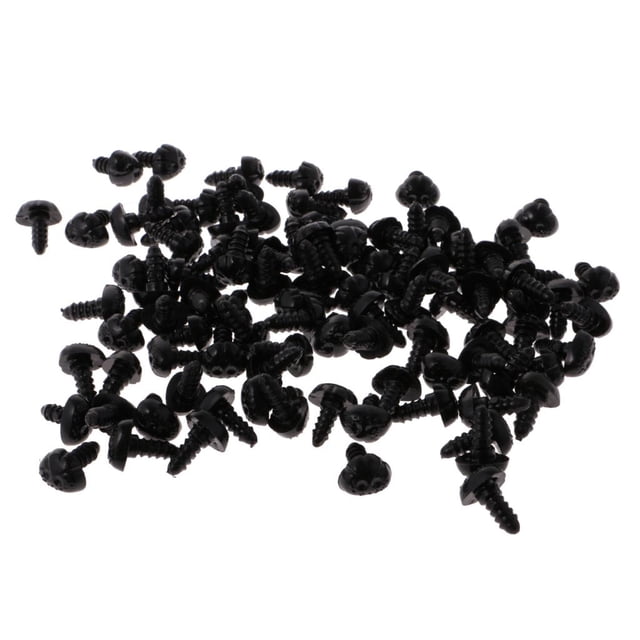 100 piezas de nariz de seguridad de plástico para anillos de muñeca para oso de peluche DIY como se describe