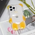 thumbnail image 2 of Bear Phone Case Compatible with iPhone 14 Pro Max, Cute 3D Yellow Glitter Clear Bear Case, Soft Frosted Shockproof Lovely Cartoon Bear Shaped Cover for Women Girls, 2 of 13