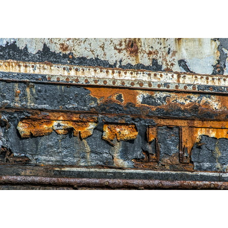 Canvas Print Wood Old Boat Texture Boat Hull Rust Peeling Paint Stretched Canvas 10 x